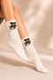 Women's Patterned Curly Terry Lambswool Socks 4-Piece Socks - 4