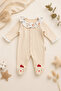 Ruffle Collar Chicken Detailed Baby Girl Romper and Sleep Buddy Set with Booties - 2