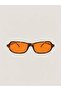 Unisex Rectangular Sunglasses Leopard Pattern Frame Orange Glass Montes C5