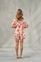 Women's Floral Patterned Dowry White Satin Short Pajama Set & Piping, Gift, Romantic Home Chic and Homewear Satin Shorts Set - 6