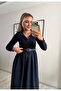Belted Long Sleeve Camisole Dress with Tencel Skirt - 2