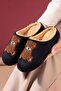 Pepra Black Teddy Bear Plush House Slippers Embroidered Winter Indoor Women's Slippers - 4
