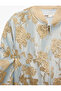 Floral Patterned Jacquard Stand Collar Long Sleeve Pocket Zipper Bomber Jacket - 3
