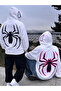Lover - Friend Couple Combination Spider-Man Back and Hood Print Special Design Hooded Sweatshirt 2-Piece Set - 2