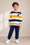 Boys' Striped Patterned School Daily Tracksuit Set Esf7036 - 3