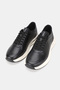 Men's Black Genuine Natural Leather Eva Sole Lace-Up Shoes - 2