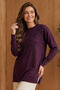 Patterned Mercerized Tunic N3385 Plum