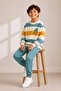 Boys' Striped Patterned School Daily Tracksuit Set Esf7036 - 2