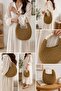 Women's Straw Weave Bag – Handmade Beaded Handle Shoulder and Hand Bag – Bohemian Summer Shoulder Bag - 7