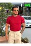 Basic Crew Neck Knitwear T-Shirt Burgundy