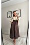 Belted Long Sleeve Camisole Dress with Tencel Skirt - 2
