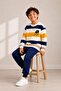 Boys' Striped Patterned School Daily Tracksuit Set Esf7036 - 2