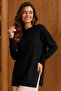 Patterned Mercerized Tunic N3385 Black