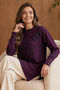 Patterned Mercerized Tunic N3385 Plum - 2