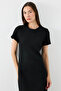Short Sleeve Tweed Dress - Black - 4