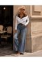 Crystal dust stone cast sparkle detail high waist palazzo jeans