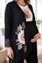 3-Piece Maternity and Postpartum Pajama Set with Daisy Flower Print, Button Detail, and Lace Robe - 4