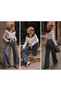 Crystal dust stone cast sparkle detail high waist palazzo jeans - 5