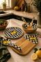 Linda 7 Piece Wooden Presentation Set Lemon Patterned Tableware and Serving Set - 2