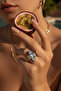 Modern Geometric Rectangular Zircon Stone Shiny Gray Steel Ring - 2