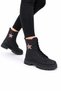 Star Patterned Long Zippered Girls' Boots Black
