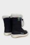 Water Repellent Adjustable Lace-Up Fur Girls' Boots Black - 3
