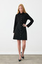 Shirt Collar Buttoned Dress - Black - 3