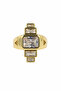 Modern Design Yellow Color Rectangular and Step Stone Steel Ring