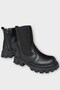 Rubber Detailed Thick Sole Girls' Boots Black - 3