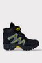 Fur-lined cold and water resistant zippered children's boot black - yellow