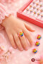 60 Pieces of Mixed Patterned Children's Rings Adjustable Colorful Rings - Smiling Face - 3