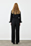Crepe Lycra Palazzo Trousers - Black - 8