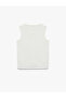 Crepe Fabric Asymmetrical Collar Sleeveless Blouse with Metal Accessories - 7