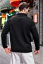 Black Half-Zip Polo Collar Textured Men's Sweatshirt E7197 - 2