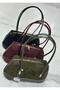 Women's Suede Double Zipper Hand and Shoulder Bag - 2