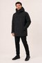 Men's Black, Fleece-Lined, Hooded, Water and Wind Resistant, Long Parka Coat - 2