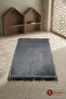 Plush Prayer Mat Non-Slip Base Ultra Soft Velvet Textured Luxury Prayer Mat |   Gray