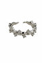 Adjustable Stone Detailed Leaf Patterned Stylish Gray Ring