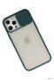 Zngzrmll iPhone 12 Pro Max Case Palm Frosted Camera Sliding Silicone (175042) - Green - 2