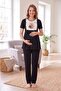 3-Piece Maternity and Postpartum Pajama Set with Daisy Flower Print, Button Detail, and Lace Robe - 5