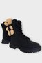 Cold-Proof Girls' Boots with Teddy Bear and Zipper, Black - 3