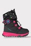 Velcro Smart Lace-Up Fur Girls' Boots Black - Fuchsia