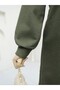 Women's Belted Balloon Sleeve Cashmere Coat Khaki - 2