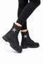 Star Patterned Long Zippered Girls' Boots Black - 2