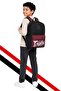 Bjk burgundy pocket eagles printed backpack