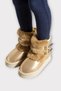 Girls' Boots with Fur Inside, Double Belt, Thick Sole Bronze - 2
