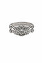Elegant Embroidered Grey Color Stone Adjustable Steel Ring for Women