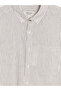 Lcw Vision Brown Regular Fit Striped Linen Blend Men's Shirt - 7