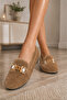 Luna Stone Chain Detailed Plush Women's Home Shoes Home Slippers Dowry Gift Slippers Stc1336 - 3