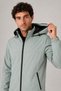Men's Mint Green, Detachable Hood, Water and Wind Resistant, Zippered, Raincoat Jacket - 2